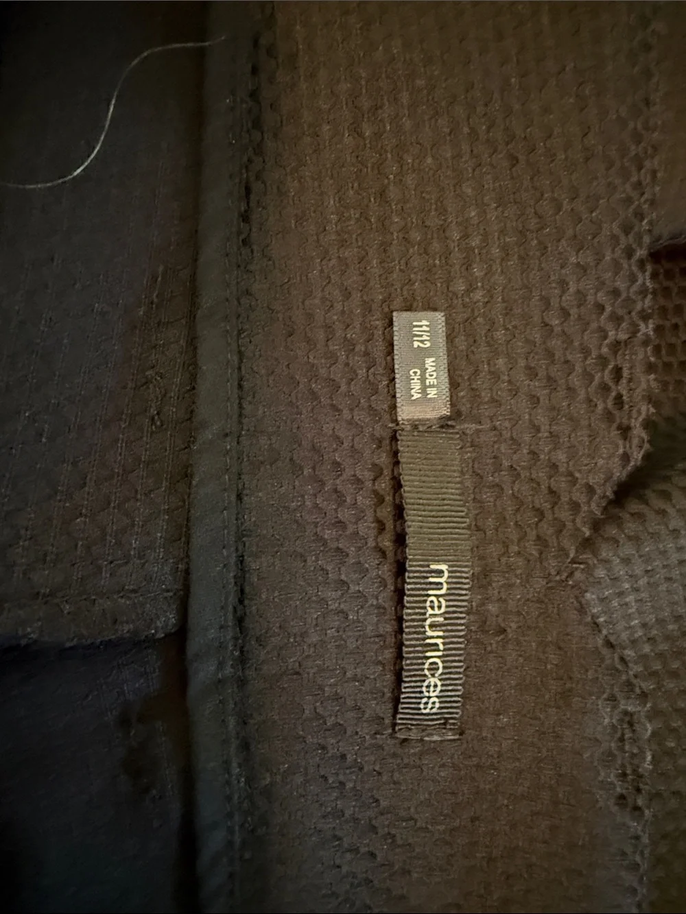 Womens capri Black Textured Dress Pants
